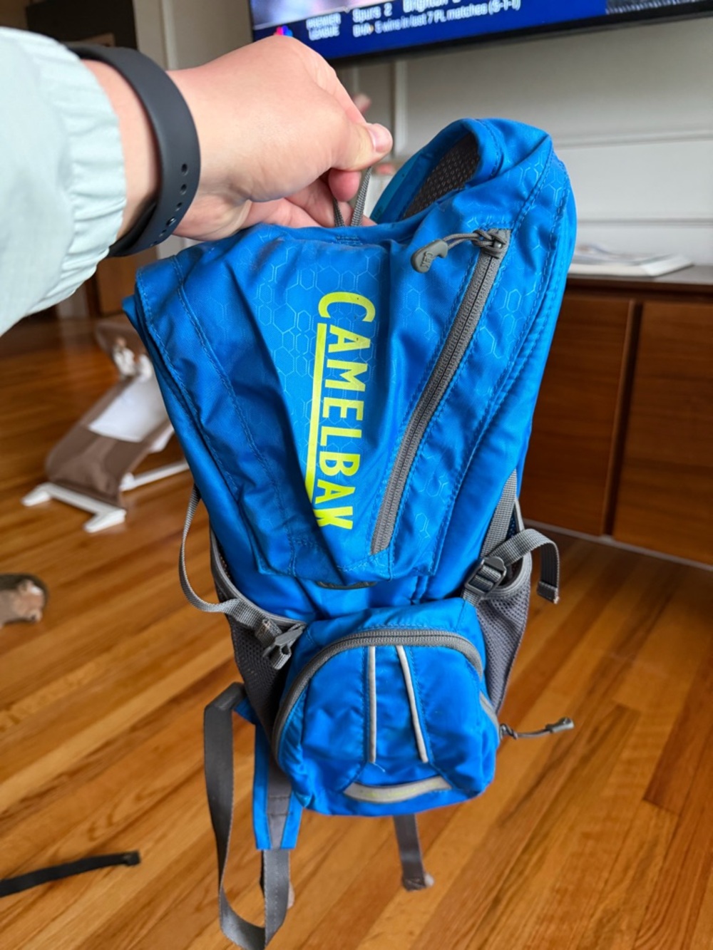 Camelbak Blue Hydration Backpack with Yellow Logo
